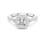 Asscher Lab Grown Diamond Halo Engagement Ring