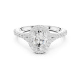 Oval Lab Grown Diamond Halo Engagement Ring