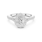 Pear Lab Grown Diamond Halo Engagement Ring