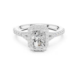 Emerald Lab Grown Diamond Halo Engagement Ring