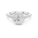 Round Lab Grown Diamond Halo Engagement Ring