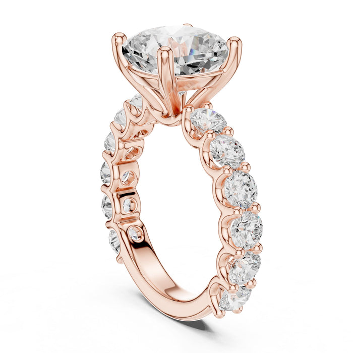 Cushion Lab Grown Diamond Pave Engagement Ring yellow gold video