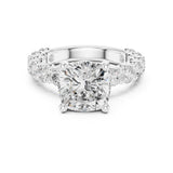 Cushion Lab Grown Diamond Pave Engagement Ring