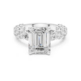 Emerald Lab Grown Diamond Pave Engagement Ring