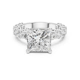 Princess Lab Grown Diamond Pave Engagement Ring