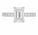Emerald Lab Grown Diamond Side-Stone Engagement Ring