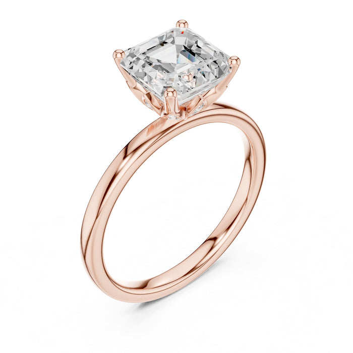 Princess Lab Grown Diamond Solitaire Engagement Ring rose gold video