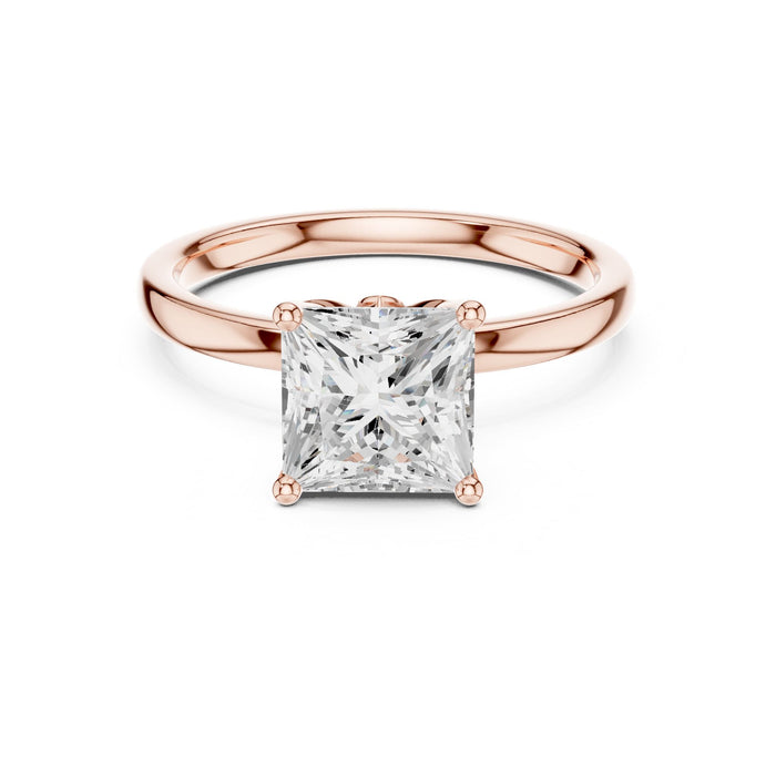 Princess Lab Grown Diamond Solitaire Engagement Ring rose gold video