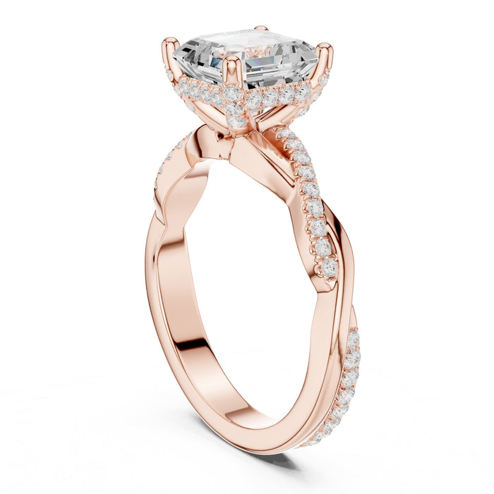 Princess Lab Grown Diamond Twisted Engagement Ring yellow gold video