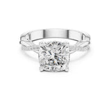 Cushion Lab Grown Diamond Twisted Engagement Ring