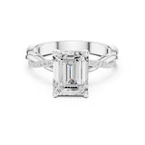 Emerald Lab Grown Diamond Twisted Engagement Ring