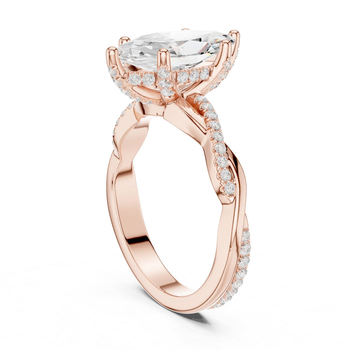 Marquise Lab Grown Diamond Twisted Engagement Ring yellow gold video