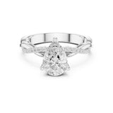 Pear Lab Grown Diamond Twisted Engagement Ring