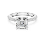 Princess Lab Grown Diamond Hidden-Halo Engagement Ring