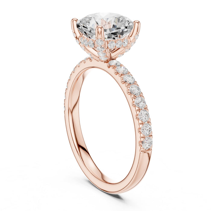 Cushion Lab Grown Diamond Hidden-Halo Engagement Ring yellow gold video