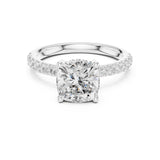 Cushion Lab Grown Diamond Hidden-Halo Engagement Ring