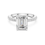 Emerald Lab Grown Diamond Hidden-Halo Engagement Ring