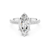 Marquise Lab Grown Diamond Hidden-Halo Engagement Ring