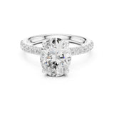 Oval Lab Grown Diamond Hidden-Halo Engagement Ring