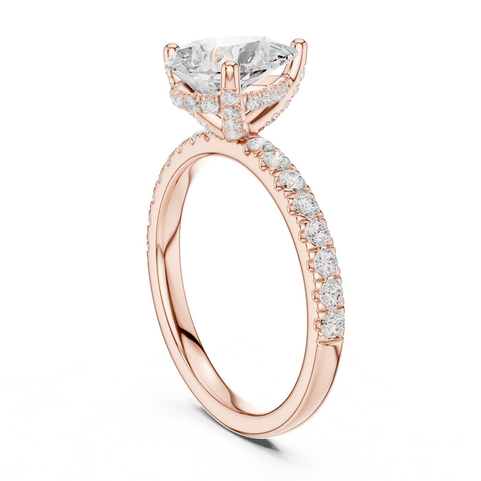 Pear Lab Grown Diamond Hidden-Halo Engagement Ring yellow gold video