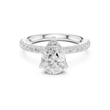 Pear Lab Grown Diamond Hidden-Halo Engagement Ring