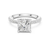 Princess Lab Grown Diamond Hidden-Halo Engagement Ring