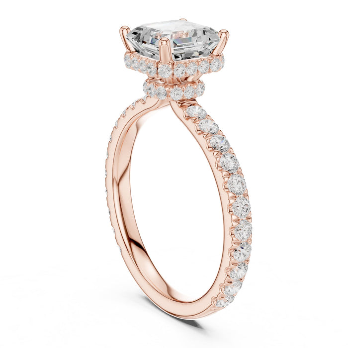 Princess Lab Grown Diamond Halo Engagement Ring yellow gold video