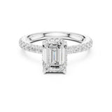 Emerald Lab Grown Diamond Hidden-Halo Engagement Ring
