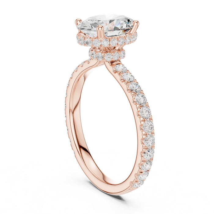 Oval Lab Grown Diamond Halo Engagement Ring yellow gold video