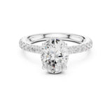 Oval Lab Grown Diamond Halo Engagement Ring