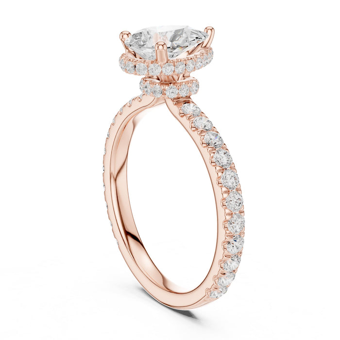 Pear Lab Grown Diamond Halo Engagement Ring yellow gold video