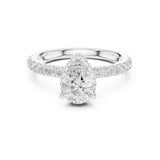 Pear Lab Grown Diamond Halo Engagement Ring