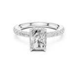 Emerald Lab Grown Diamond Hidden-Halo Engagement Ring