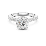 Round Lab Grown Diamond Hidden-Halo Engagement Ring