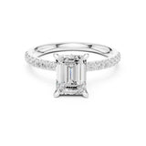 Emerald Lab Grown Diamond Pave Engagement Ring