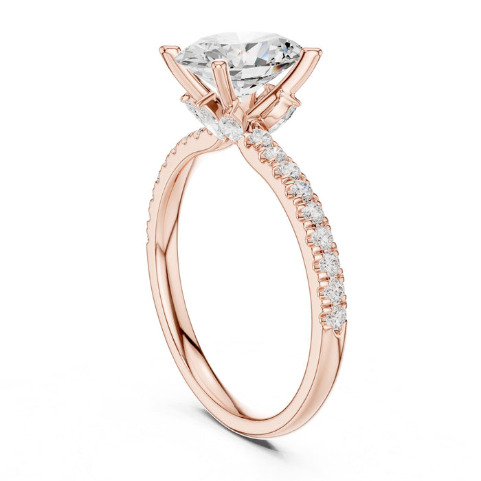 Oval Lab Grown Diamond Side-Stone Engagement Ring yellow gold video