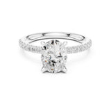 Oval Lab Grown Diamond Side-Stone Engagement Ring
