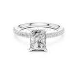 Radiant Lab Grown Diamond Pave Engagement Ring