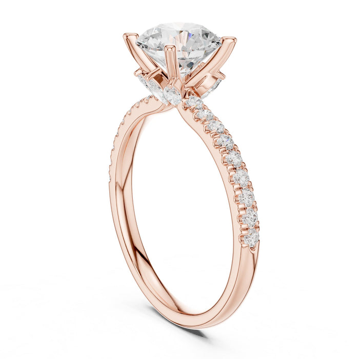 Round Lab Grown Diamond Side-Stone Engagement Ring yellow gold video