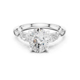 Oval Lab Grown Diamond Three-Stone Engagement Ring