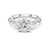 Round Lab Grown Diamond Three-Stone Engagement Ring