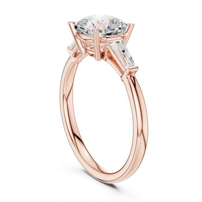 Cushion Lab Grown Diamond Three-Stone Engagement Ring yellow gold video