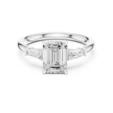 Emerald Lab Grown Diamond Three-Stone Engagement Ring