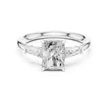 Radiant Lab Grown Diamond Three-Stone Engagement Ring