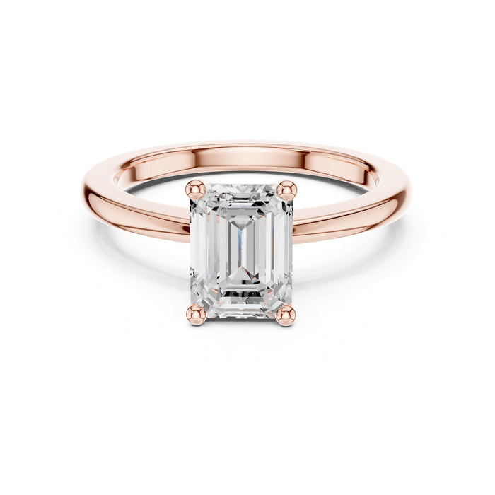 Emerald Lab Grown Diamond Solitaire Engagement Ring rose gold video
