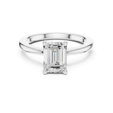 Emerald Lab Grown Diamond Solitaire Engagement Ring