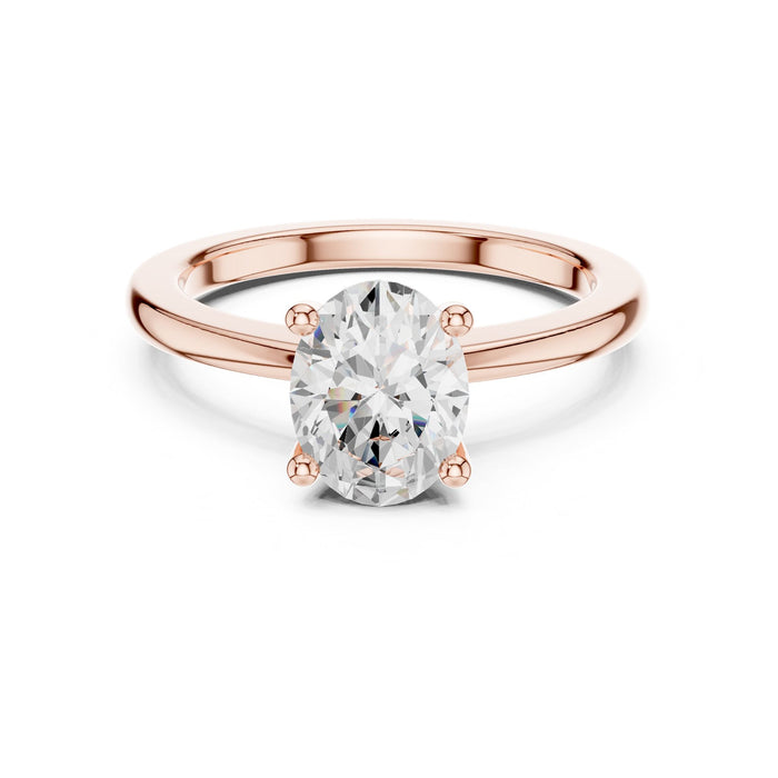 Oval Lab Grown Diamond Solitaire Engagement Ring rose gold video