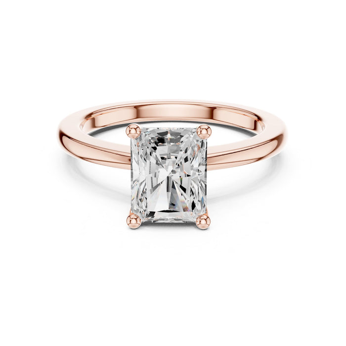 Radiant Lab Grown Diamond Solitaire Engagement Ring rose gold video