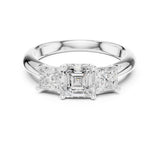 Princess Lab Grown Diamond Three-Stone Engagement Ring