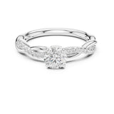 Round Lab Grown Diamond Twisted Engagement Ring